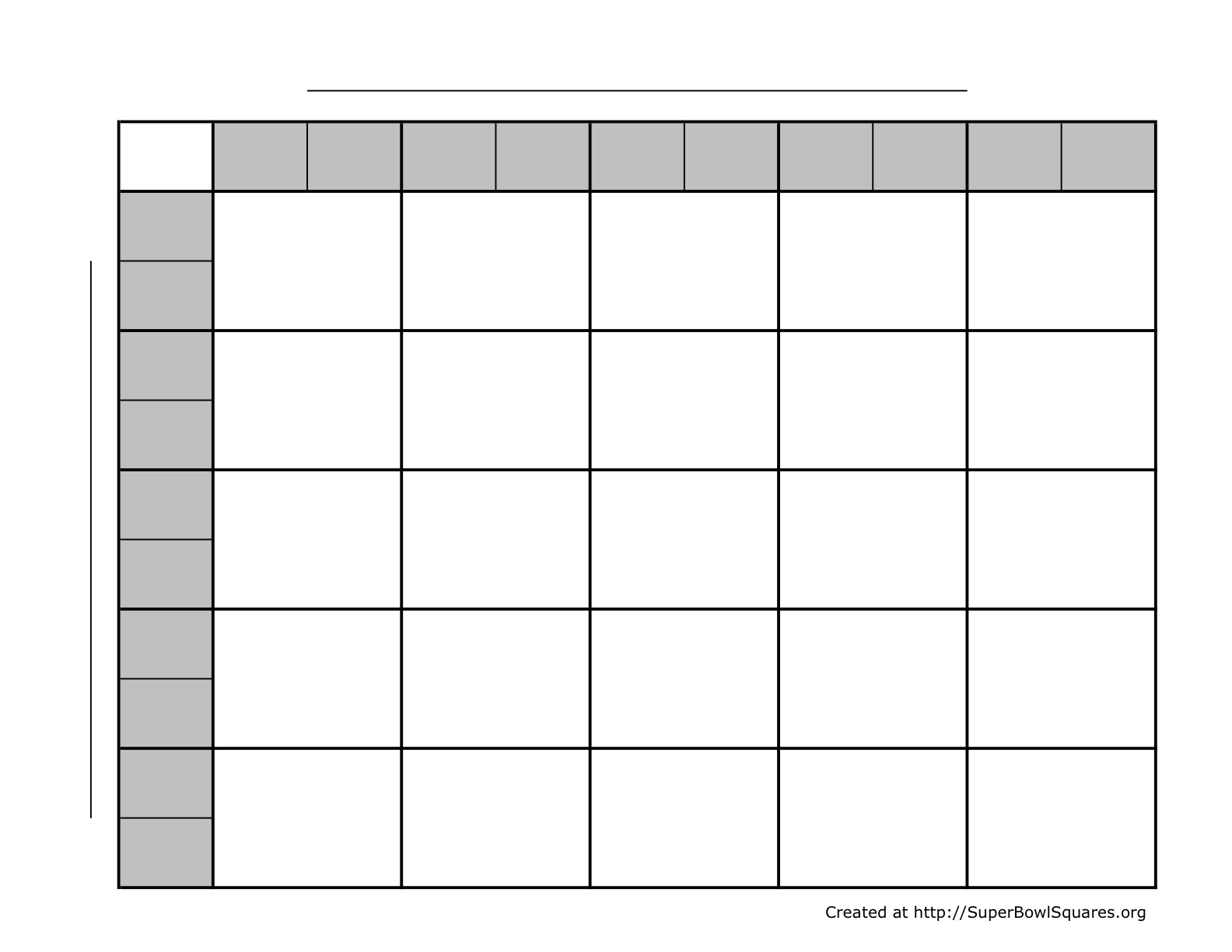 Football Squares Template With Numbers